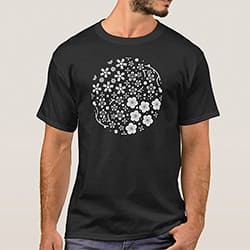 写真:和柄Tシャツ-桜・梅・華丸 Tシャツ