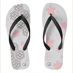 写真:和柄・桜(sakura)ピンク−サンダル ビーチサンダル