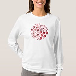 写真:和柄ロングTシャツ-桜・梅・華丸 Tシャツ